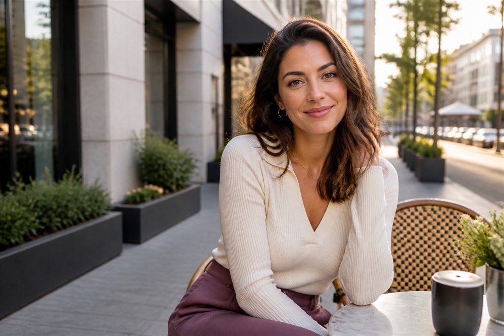 Confident adult woman representing a sugar baby profile